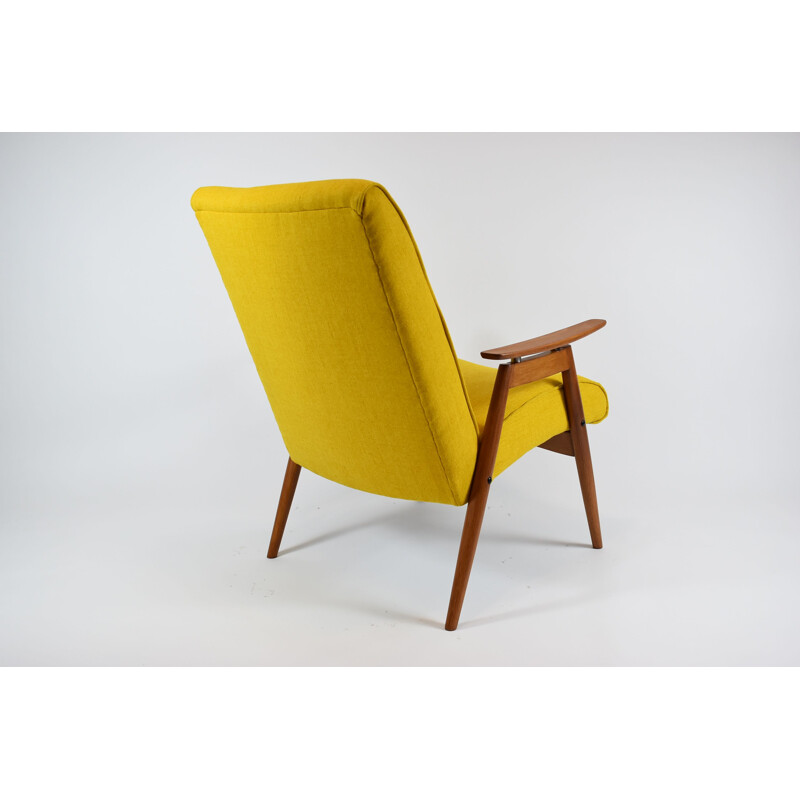 Vintage armchair, fully restored, yellow TON J. Smidek Czechoslovakia 1960s