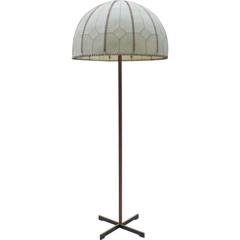 Lampada da terra vintage con paralume cucito di Emperor Idell Kaiser Leuchten, 1960