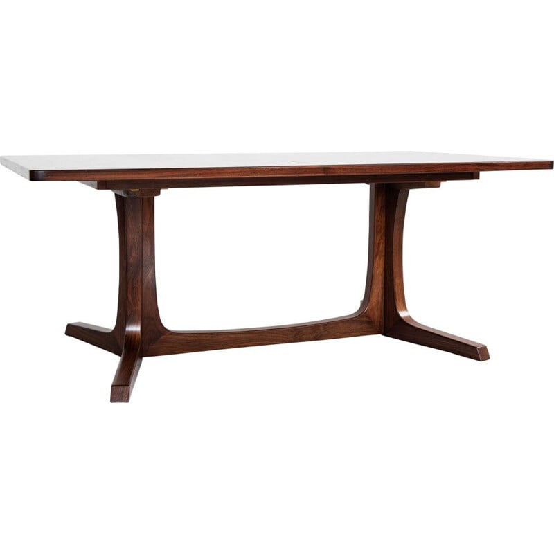 Vintage XL rectangular dining table in rosewood by Gudme Møbelfabrik Danish 1960s