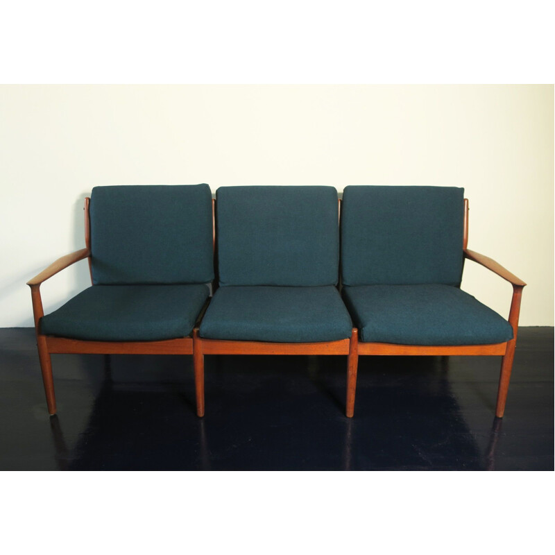 Vintage teak 3 seater sofa by Grete Jalk Danish 1960