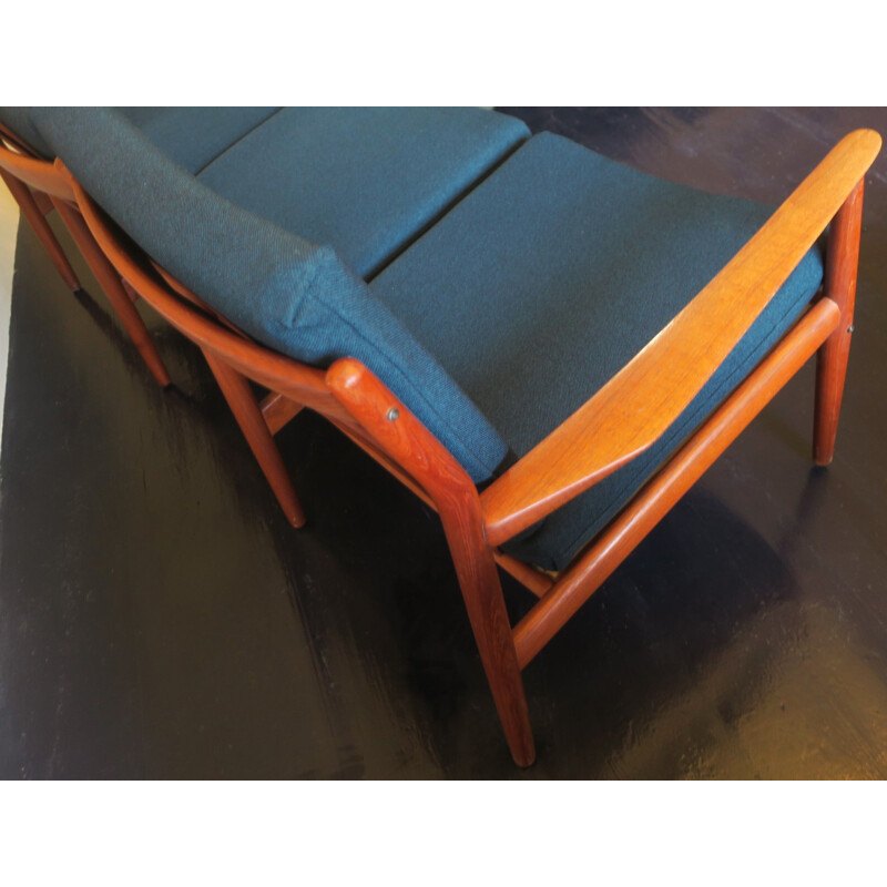 Vintage teak 3 seater sofa by Grete Jalk Danish 1960