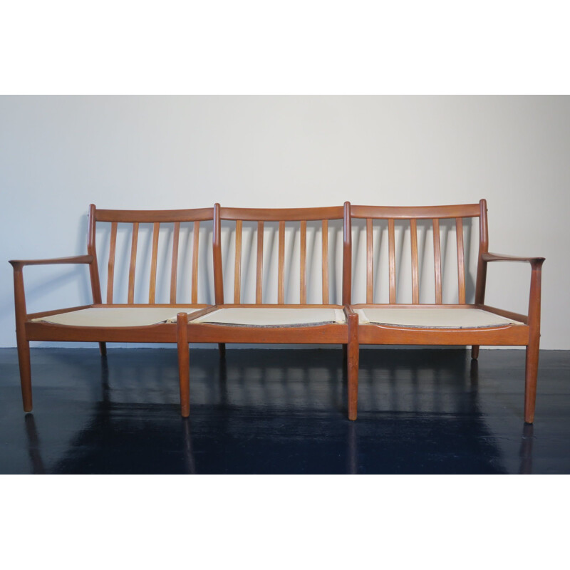 Vintage teak 3 seater sofa by Grete Jalk Danish 1960