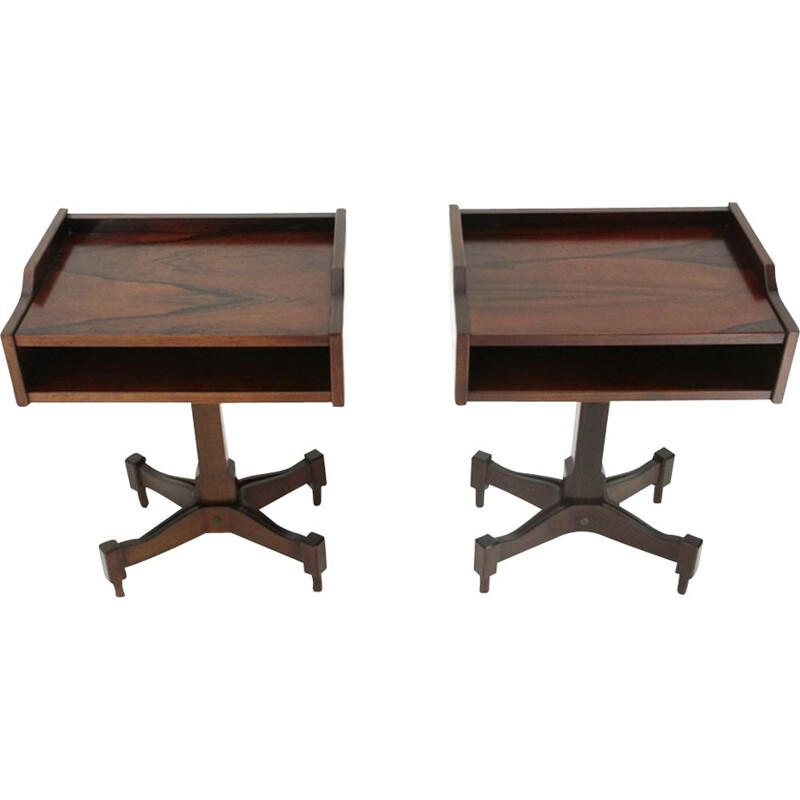 Pair of vintage wooden nightstands by Claudio Salocchi for Sormani, 1960s