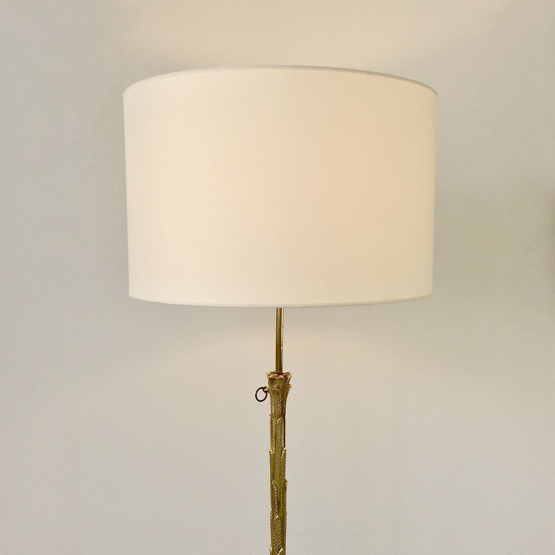 Vintage gilt bronze floor lamp by Maison Charles France 1960