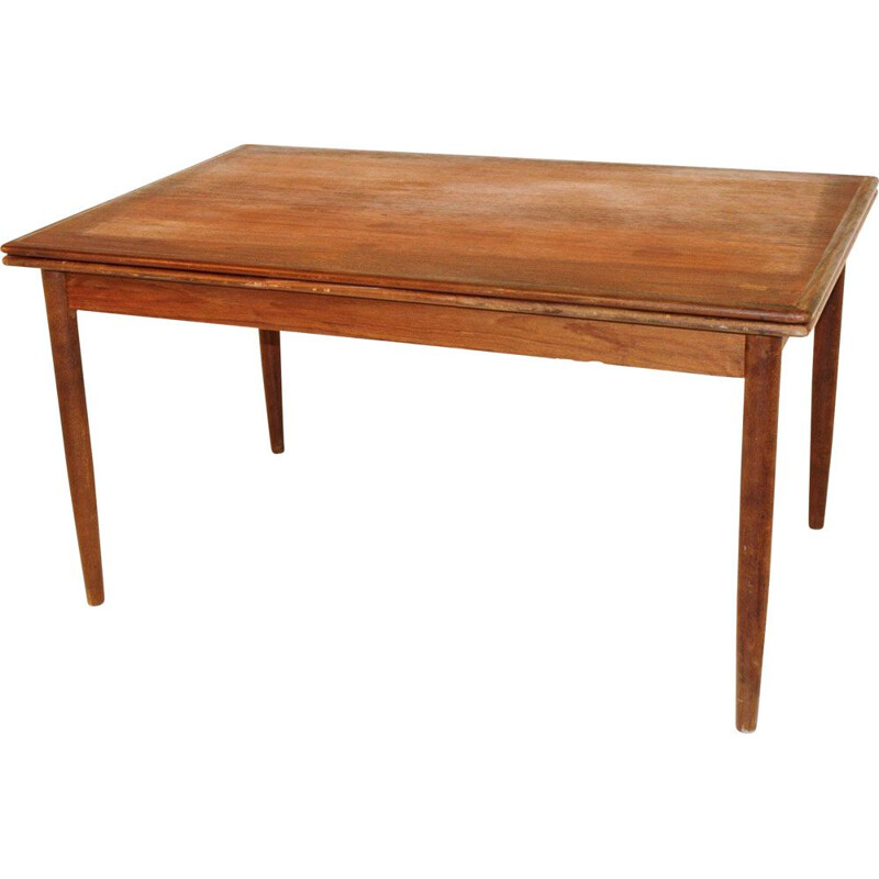 Vintage teak extensible dining table, Denmark, 1950