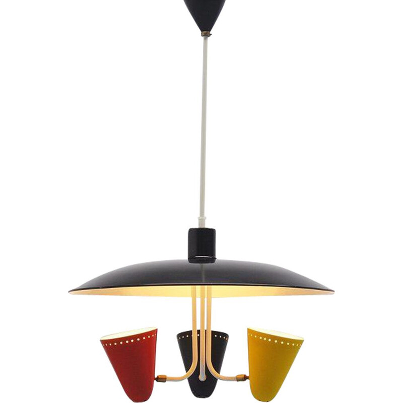 Vintage pendant lamp Hala by H. Busquet 1955