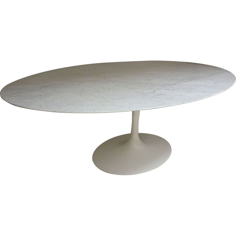 Vintage oval knoll saarinen marble table 