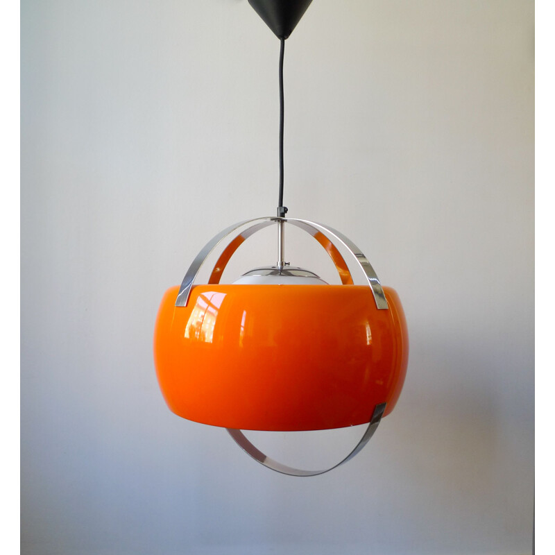 Mid-Century Space Age Orange Pendant lamp Italian 1960s