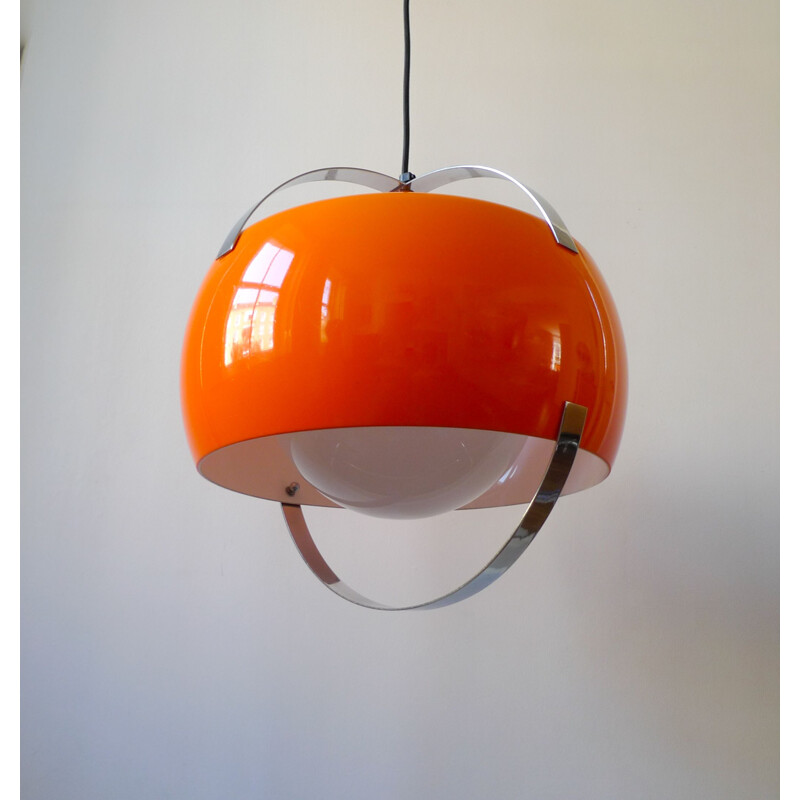 Mid-Century Space Age Orange Pendant lamp Italian 1960s