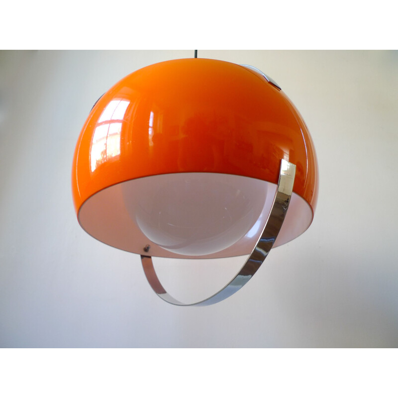 Mid-Century Space Age Orange Pendant lamp Italian 1960s