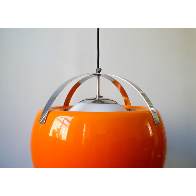 Mid-Century Space Age Orange Pendant lamp Italian 1960s