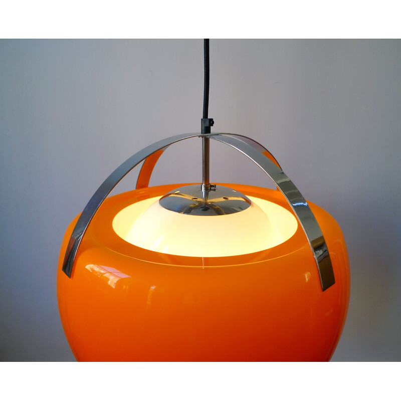 Mid-Century Space Age Orange Pendant lamp Italian 1960s