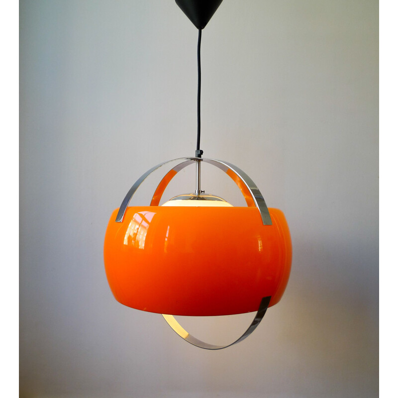 Mid-Century Space Age Orange Pendant lamp Italian 1960s