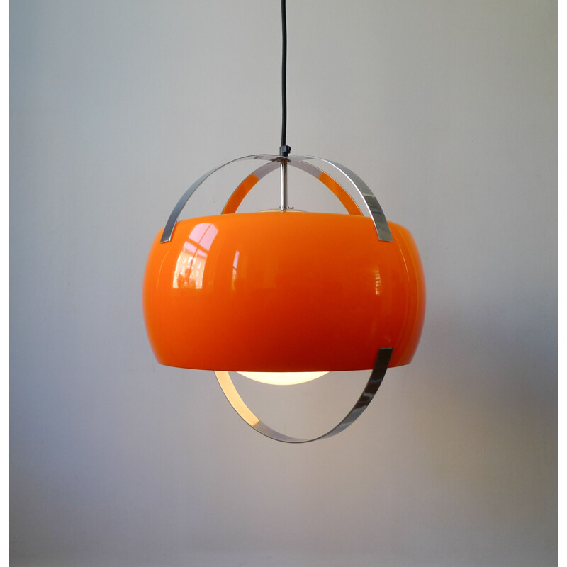 Mid-Century Space Age Orange Pendant lamp Italian 1960s