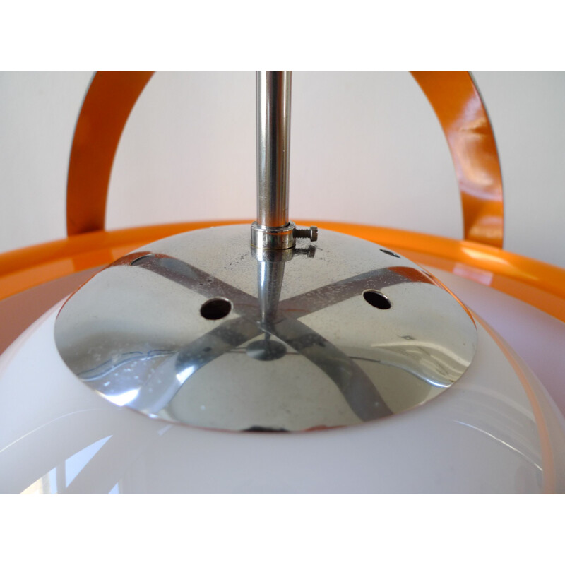 Mid-Century Space Age Orange Pendant lamp Italian 1960s