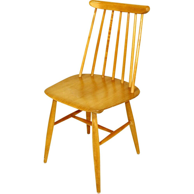 Vintage "pinnstol" beech chair 1960
