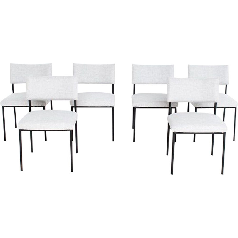 Set of 6 vintage chairs by Joseph André Motte, model 764, Steiner 1950