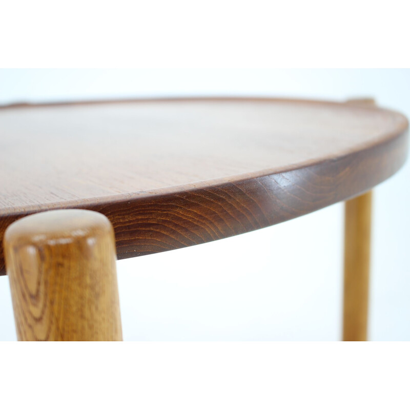 Table d'appoint vintage en teck et chêne Hans J. Wegner pour Andreas Tuck Danemark 1960