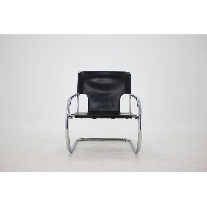 Vintage Arrben Chrome and  Leather Cantilever Chair, Italy 1960s