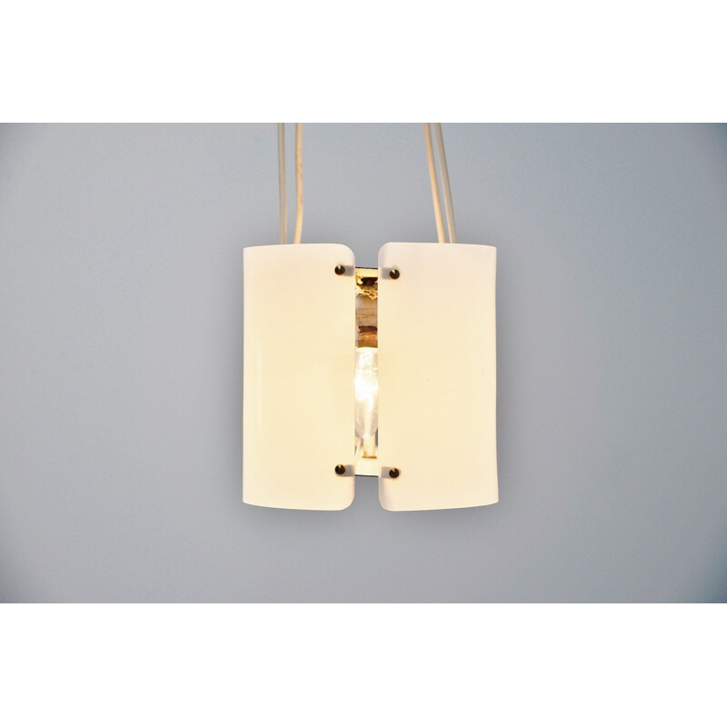 Vintage brass and italian plexi pendant lamp 1960