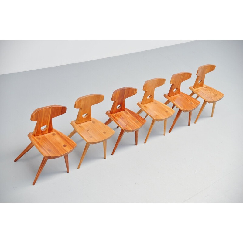 Set of 6 vintage chairs by Jacob Kielland-Brandt for l.Christiansen Danmark 1960