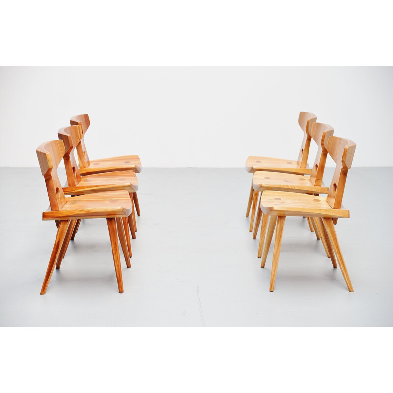 Set of 6 vintage chairs by Jacob Kielland-Brandt for l.Christiansen Danmark 1960