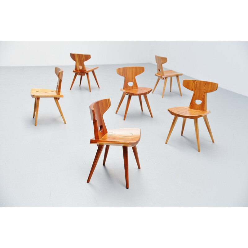 Lot de 6 chaises vintage par Jacob Kielland-Brandt pour l.Christiansen Danmark 1960