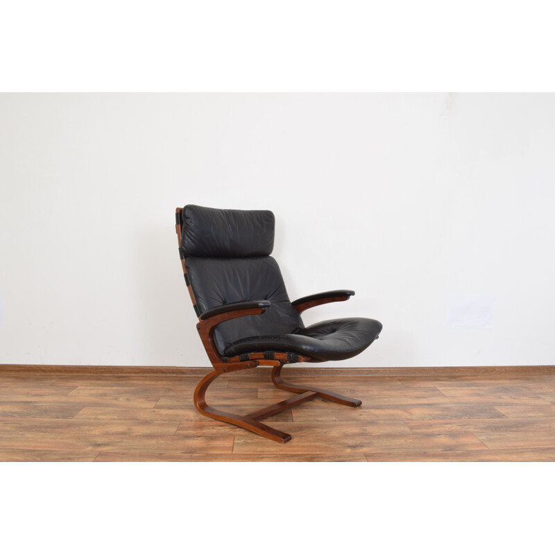 Vintage lounge armchair by Elsa and Nordahl Solheim for Rybo Rykken & Co Norwegian 1970