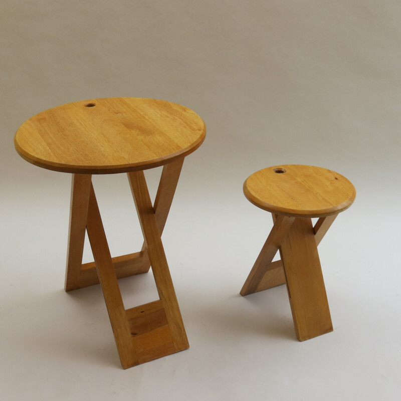 Vintage Folding Wooden Stool And Table Of Suzy Stool By Adrian Reed