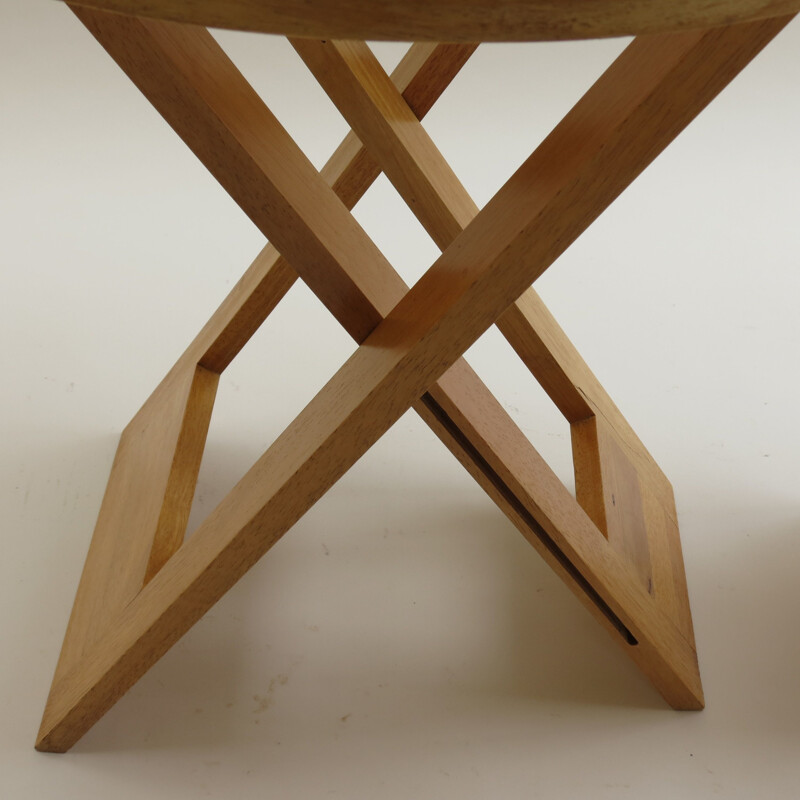 Vintage Folding Wooden Stool And Table Of Suzy Stool By Adrian Reed