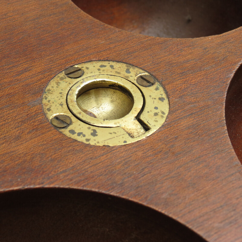 Solid mahogany vintage coin tray 1950's