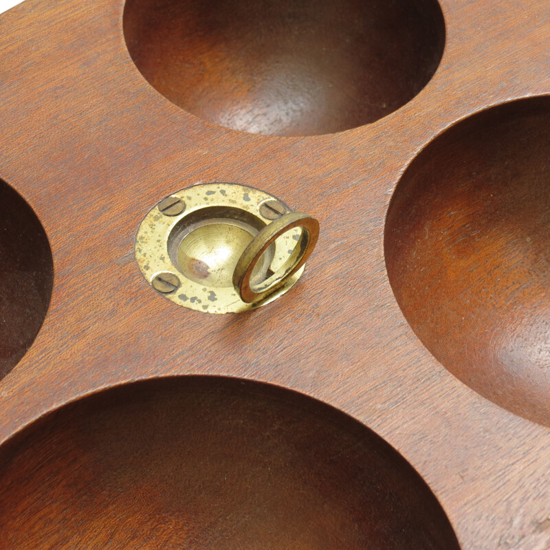 Solid mahogany vintage coin tray 1950's