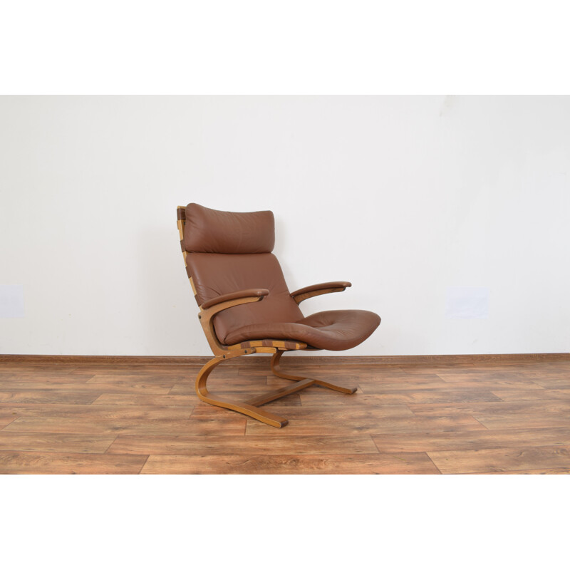 Vintage lounge armchair by Elsa and Nordahl Solheim for Rybo Rykken & Co Norwegian 1970