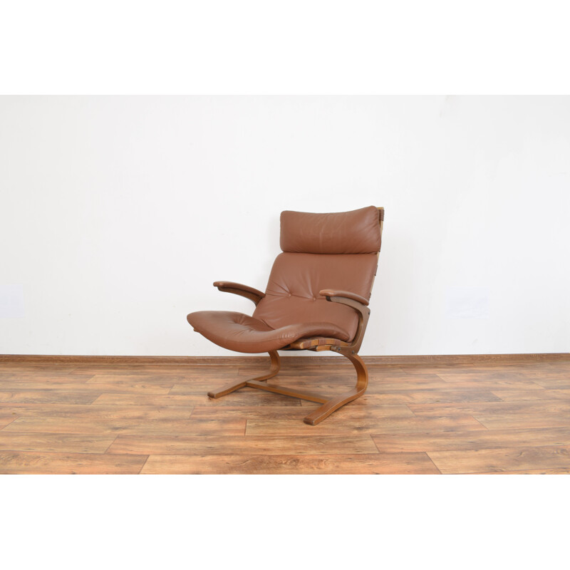 Vintage lounge armchair by Elsa and Nordahl Solheim for Rybo Rykken & Co Norwegian 1970