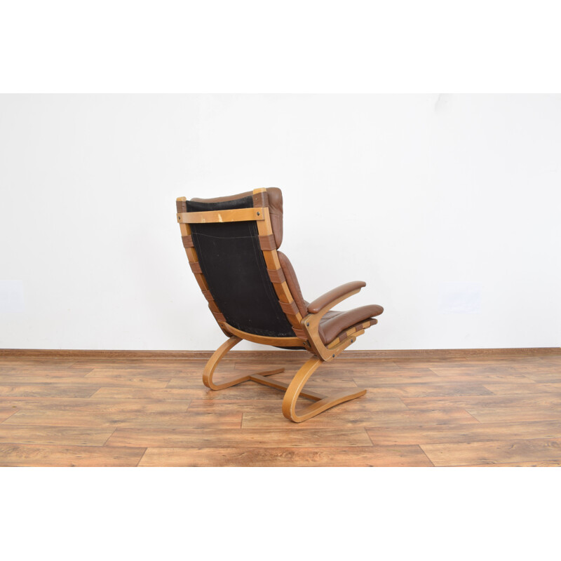 Vintage lounge armchair by Elsa and Nordahl Solheim for Rybo Rykken & Co Norwegian 1970