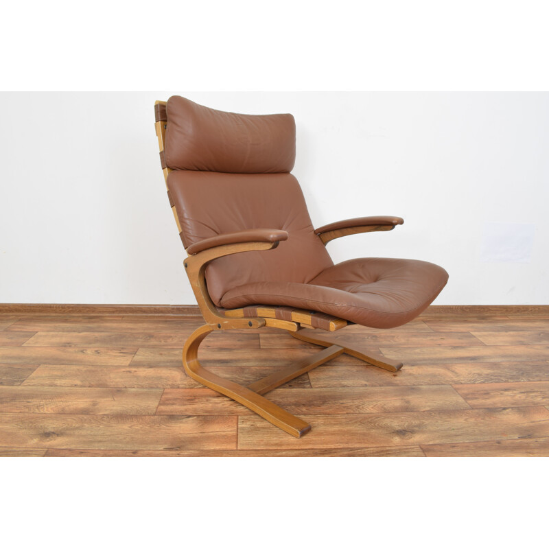 Vintage lounge armchair by Elsa and Nordahl Solheim for Rybo Rykken & Co Norwegian 1970