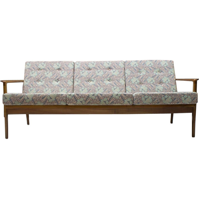 Mid-Century Scandinavian 3-Seat Sofa in Cherry, 1960s