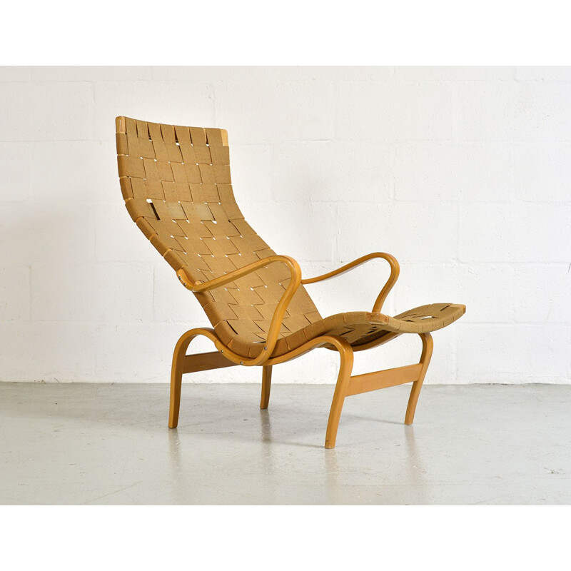 Vintage lounge armchair Beech Bruno Mathsson Pernilla Bentwood Karl Mathsson Swedish 1940