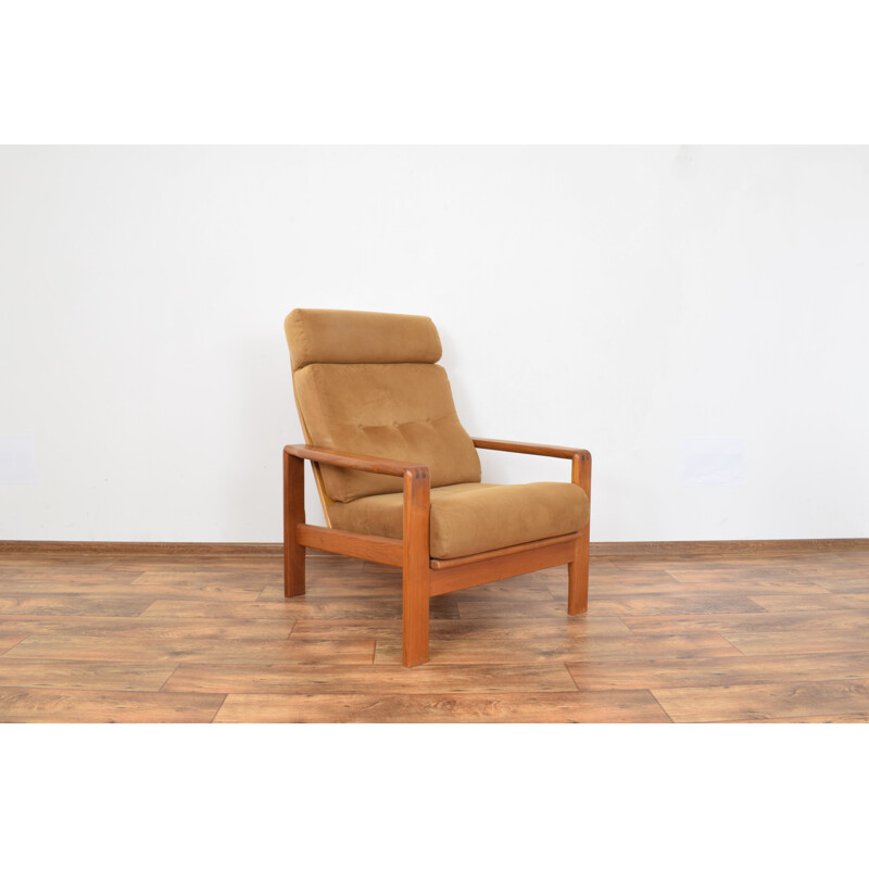 Vintage teak armchair with an ottoman Dyrlund Danish 1970