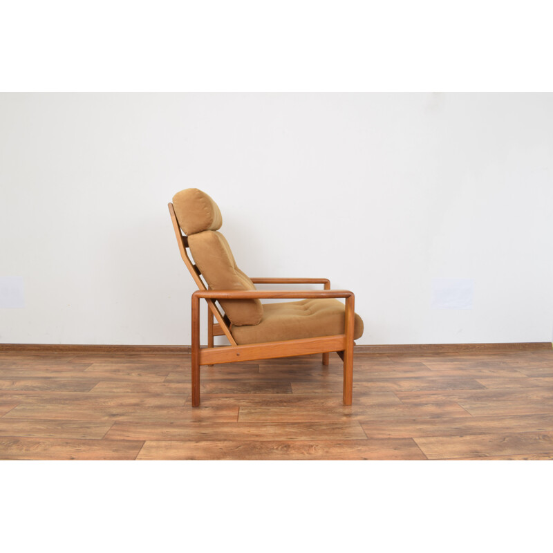 Vintage teak armchair with an ottoman Dyrlund Danish 1970