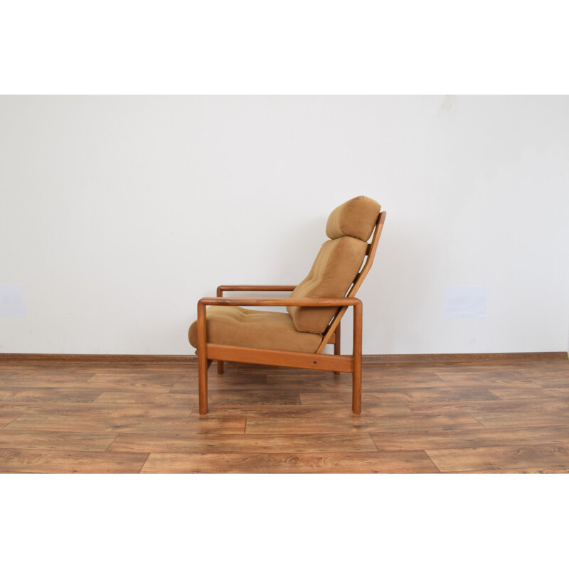 Vintage teak armchair with an ottoman Dyrlund Danish 1970