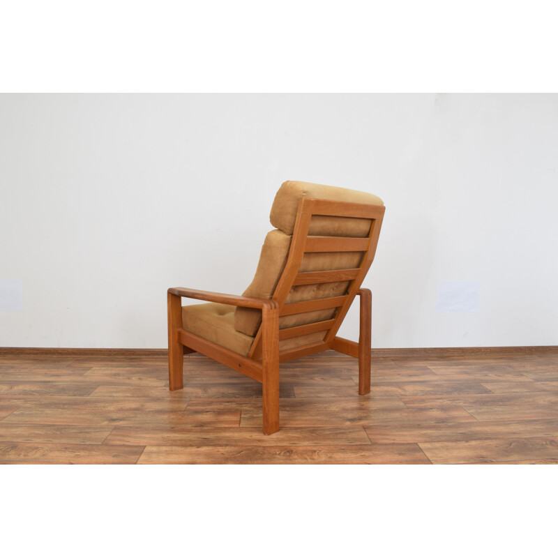 Vintage teak armchair with an ottoman Dyrlund Danish 1970