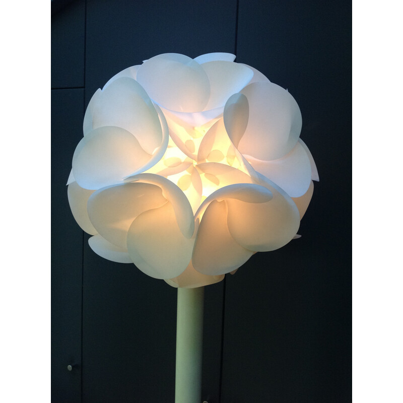 Floriforme floor lamp in white plastic and metal, Raoul RABA - 1968