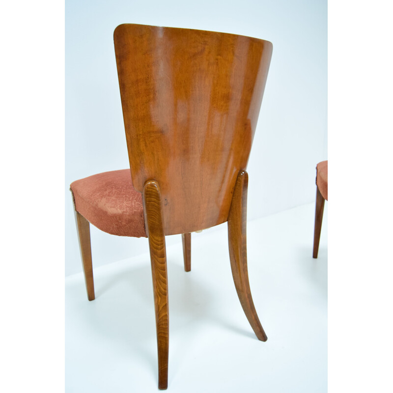 4 Art Deco vintage chairs by Jindrich Halabala for Thonet