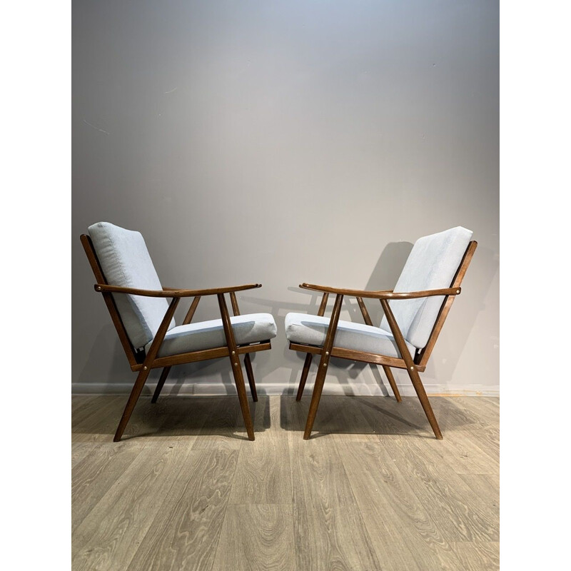 Pair of vintage armchairs Thonet, Czechoslovakia 1960