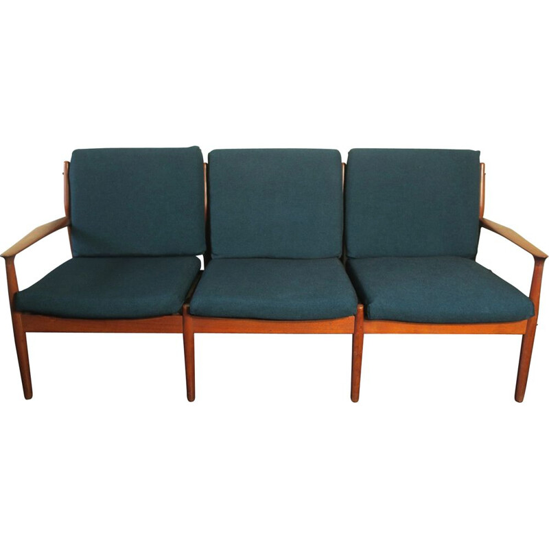 Vintage teak 3 seater sofa by Grete Jalk Danish 1960