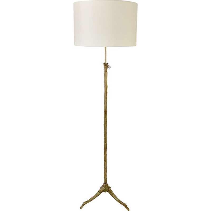 Vintage gilt bronze floor lamp by Maison Charles France 1960