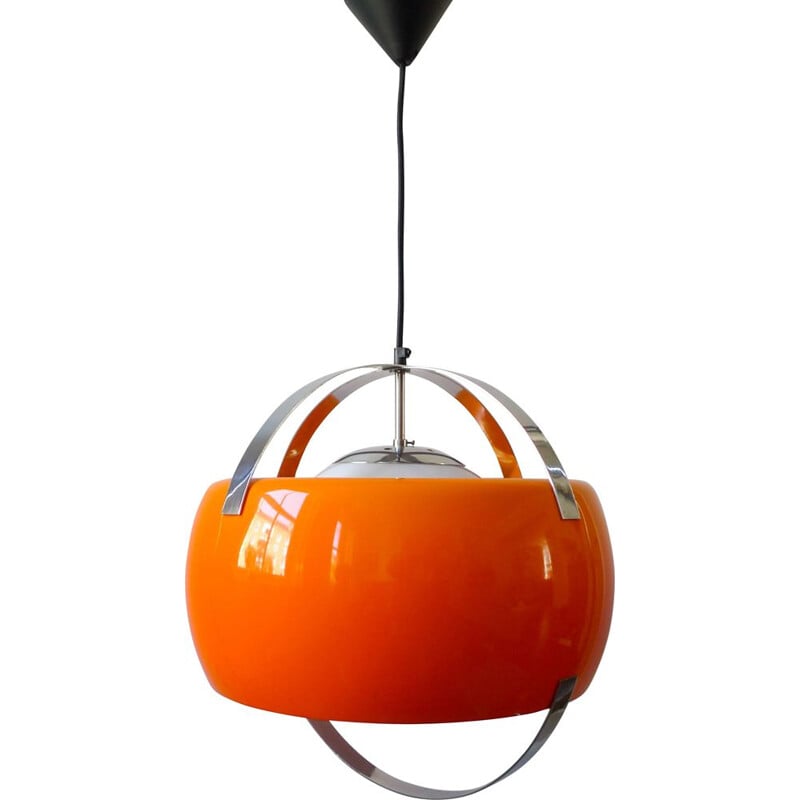 Mid-Century Space Age Orange Pendant lamp Italian 1960s