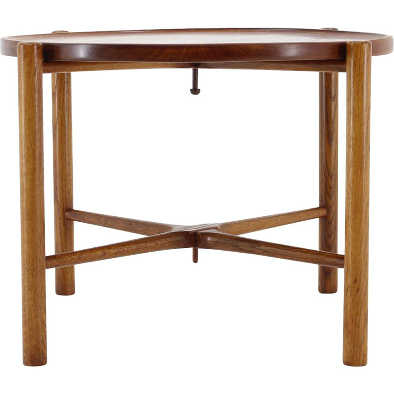 Vintage Teak and Oak Table Side Hans J. Wegner for Andreas Tuck Denmark 1960s