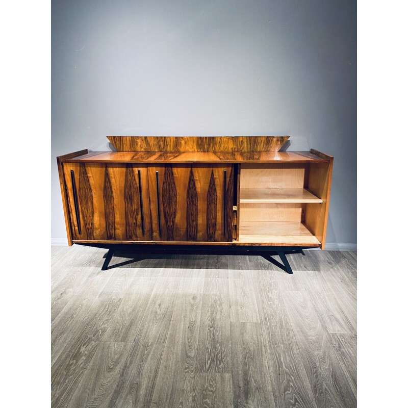 Vintage walnut veneer sideboard 1960